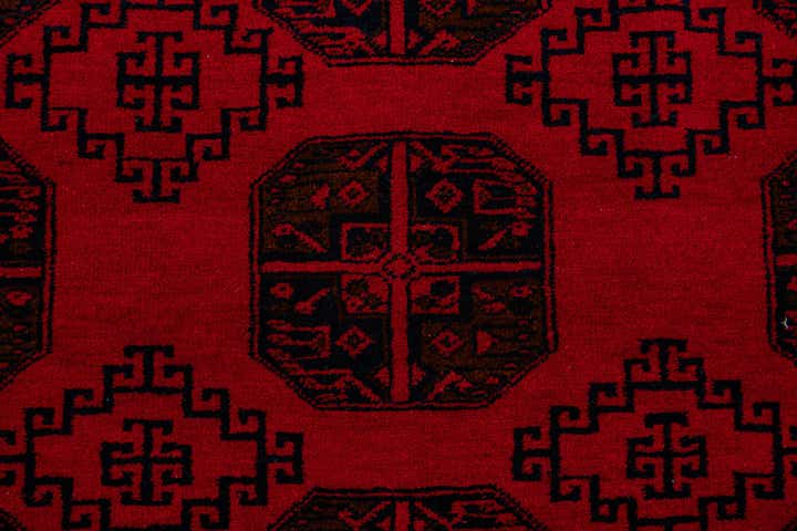 6' 6 x 10' Hand Knotted Afghan Akhche Wool Rug