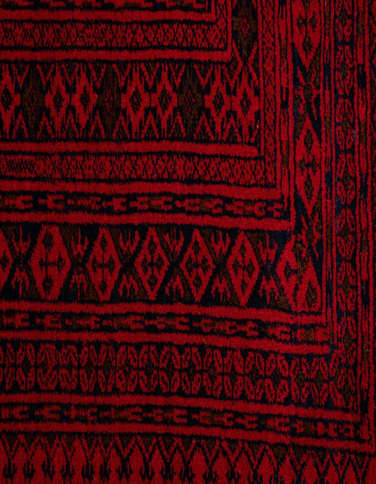 Detail image of 6' 6 x 10'  Hand Knotted Afghan Akhche Wool Rug