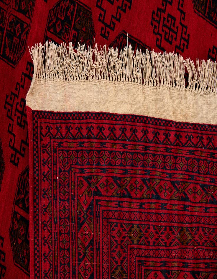 Detail image of 6' 6 x 10'  Hand Knotted Afghan Akhche Wool Rug