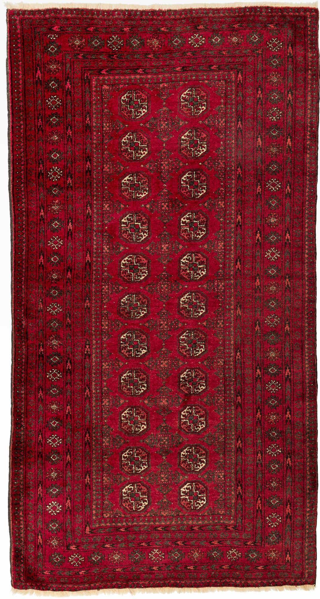 3' 6 x 6' 7 Hand Knotted Afghan Akhche Wool Rug