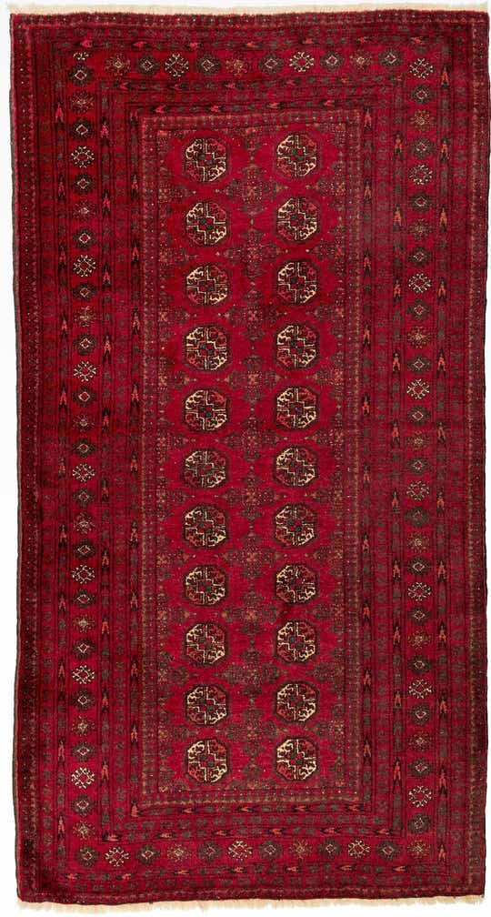 3' 6 x 6' 7 Hand Knotted Afghan Akhche Wool Rug