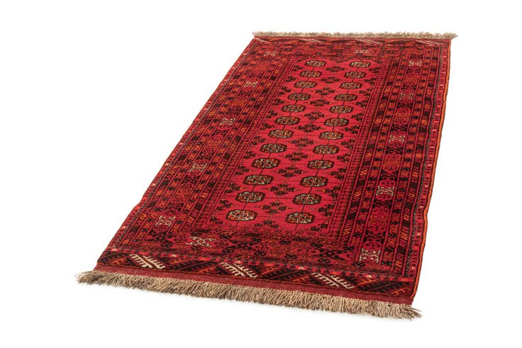 Detail image of 3' 6 x 6' 6 Hand Knotted Afghan Akhche Wool Rug