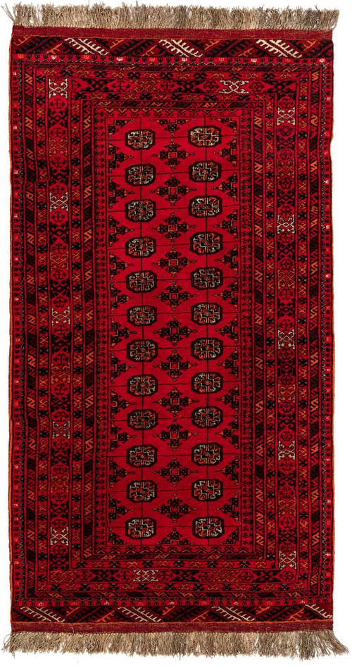 Detail image of 3' 6 x 6' 6 Hand Knotted Afghan Akhche Wool Rug