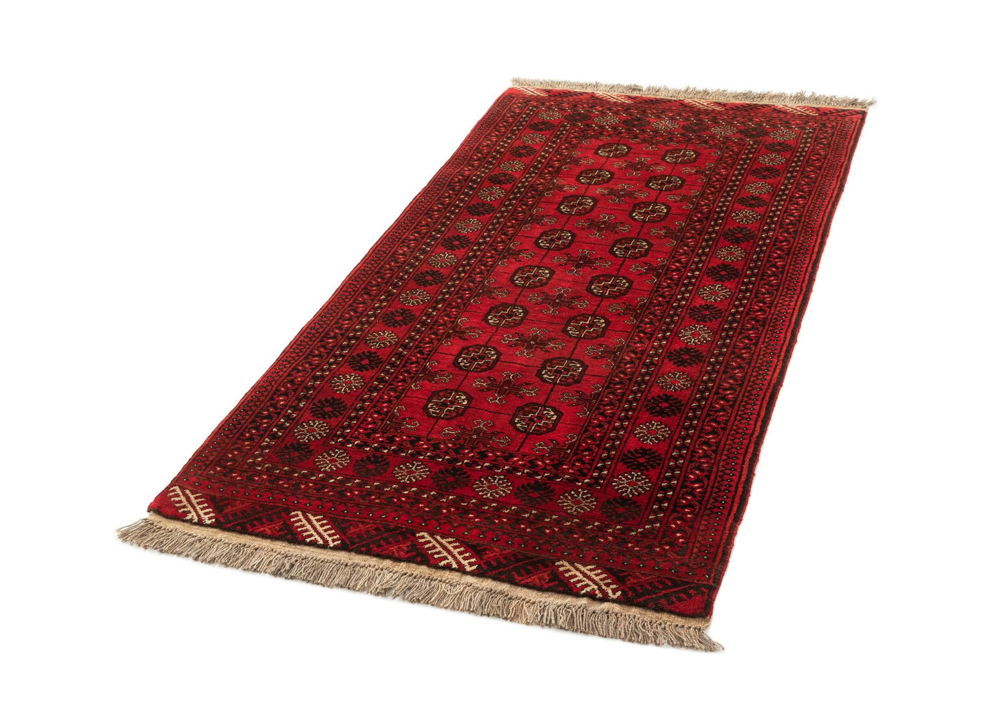 3' 4 x 6' 2 Hand Knotted Afghan Akhche Wool Rug
