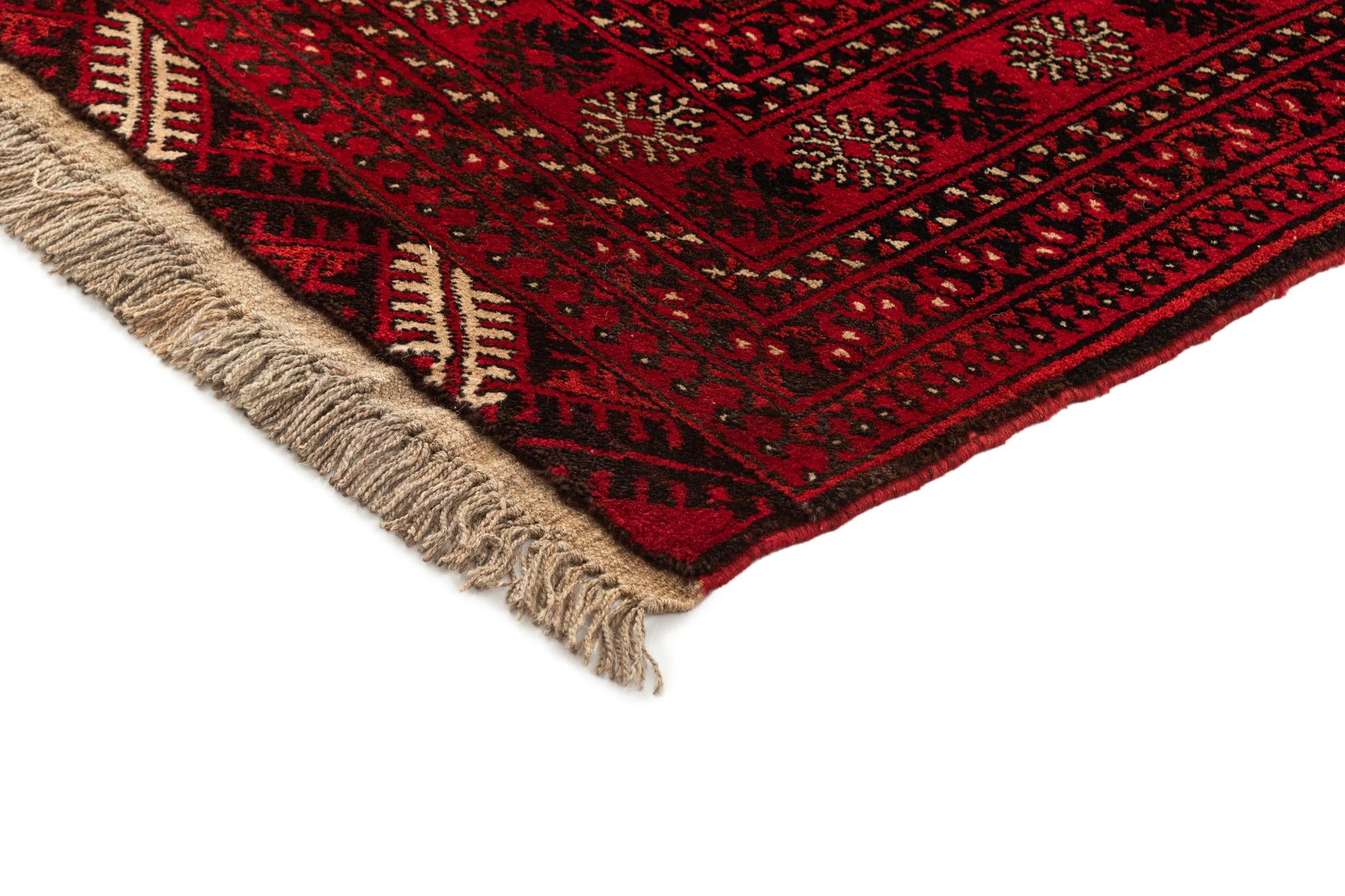 3' 4 x 6' 2 Hand Knotted Afghan Akhche Wool Rug
