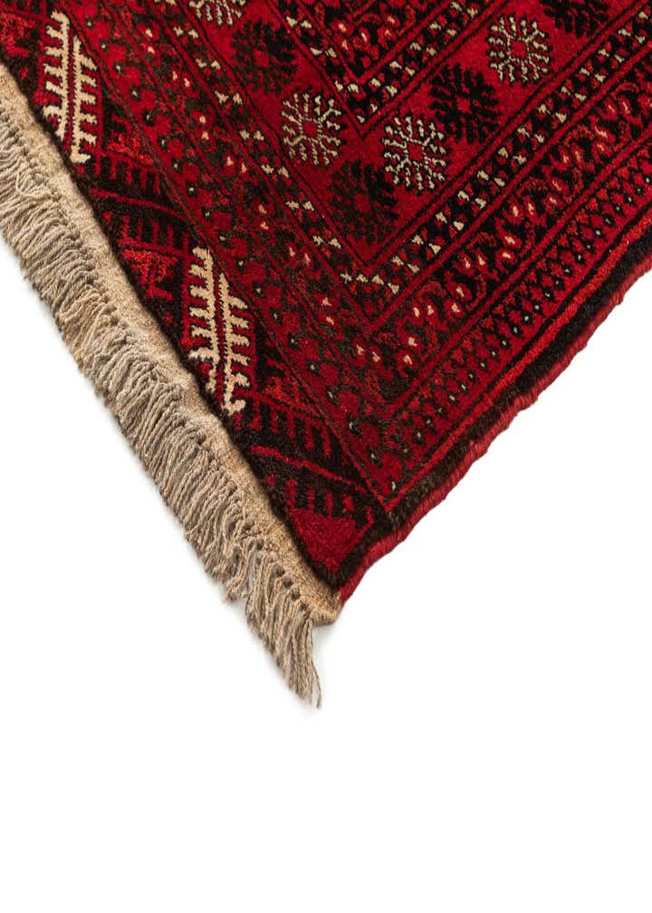 3' 4 x 6' 2 Hand Knotted Afghan Akhche Wool Rug