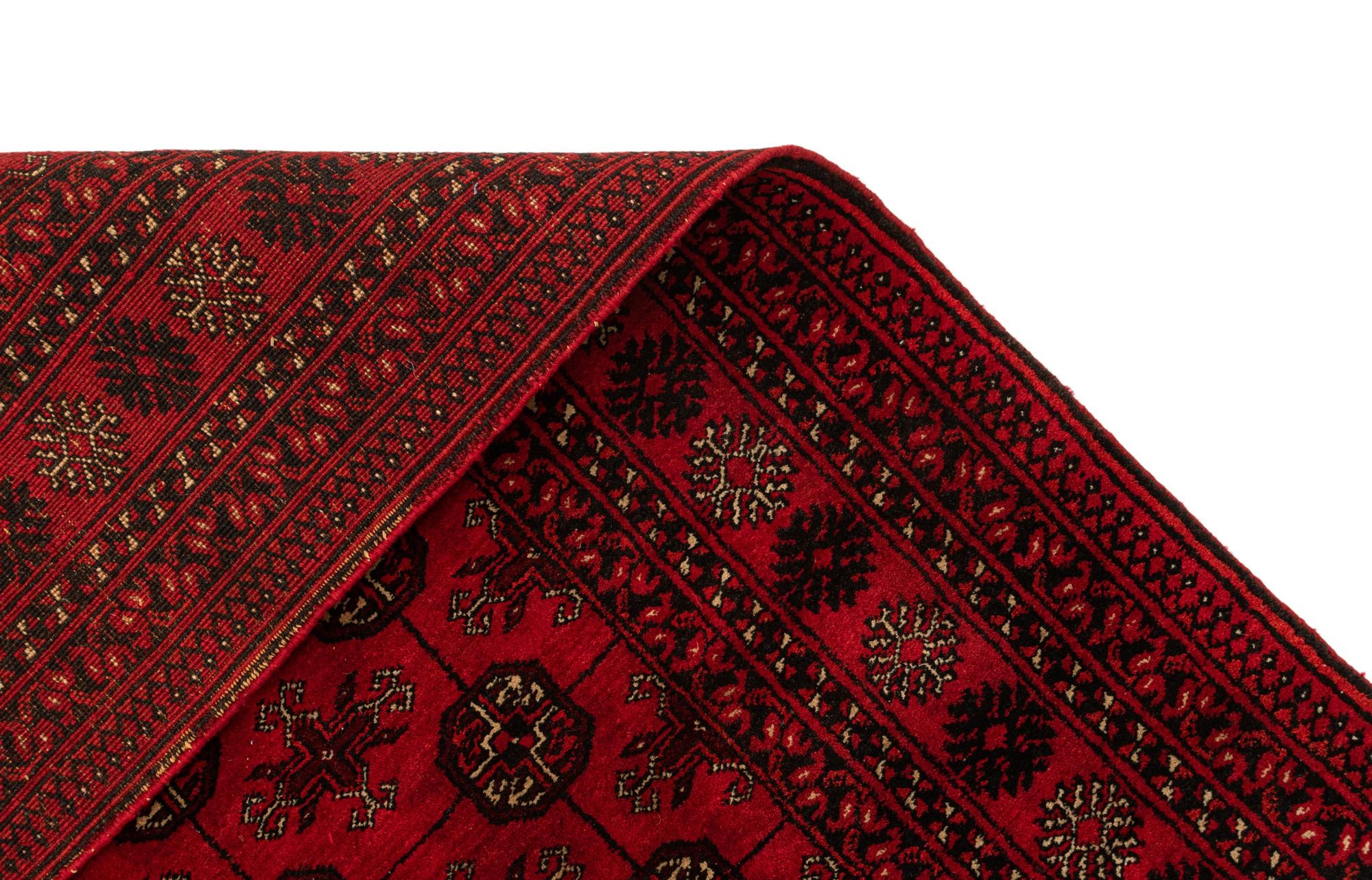 3' 4 x 6' 2 Hand Knotted Afghan Akhche Wool Rug