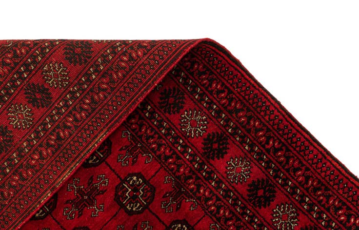 Detail image of 3' 4 x 6' 2 Hand Knotted Afghan Akhche Wool Rug