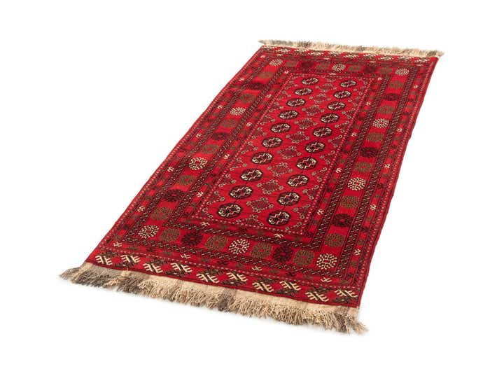 3' 4 x 6' 6 Hand Knotted Afghan Akhche Wool Rug