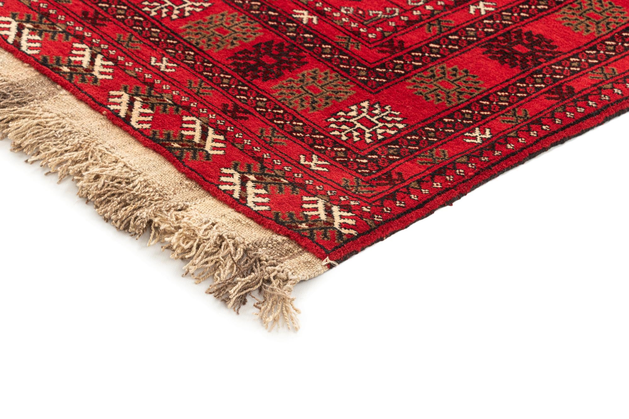 3' 4 x 6' 6 Hand Knotted Afghan Akhche Wool Rug
