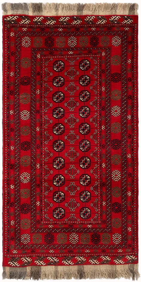 Detail image of 3' 4 x 6' 6 Hand Knotted Afghan Akhche Wool Rug