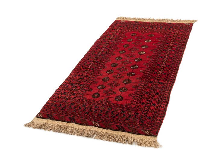 Detail image of 3' 5 x 6' 8 Hand Knotted Afghan Akhche Wool Rug