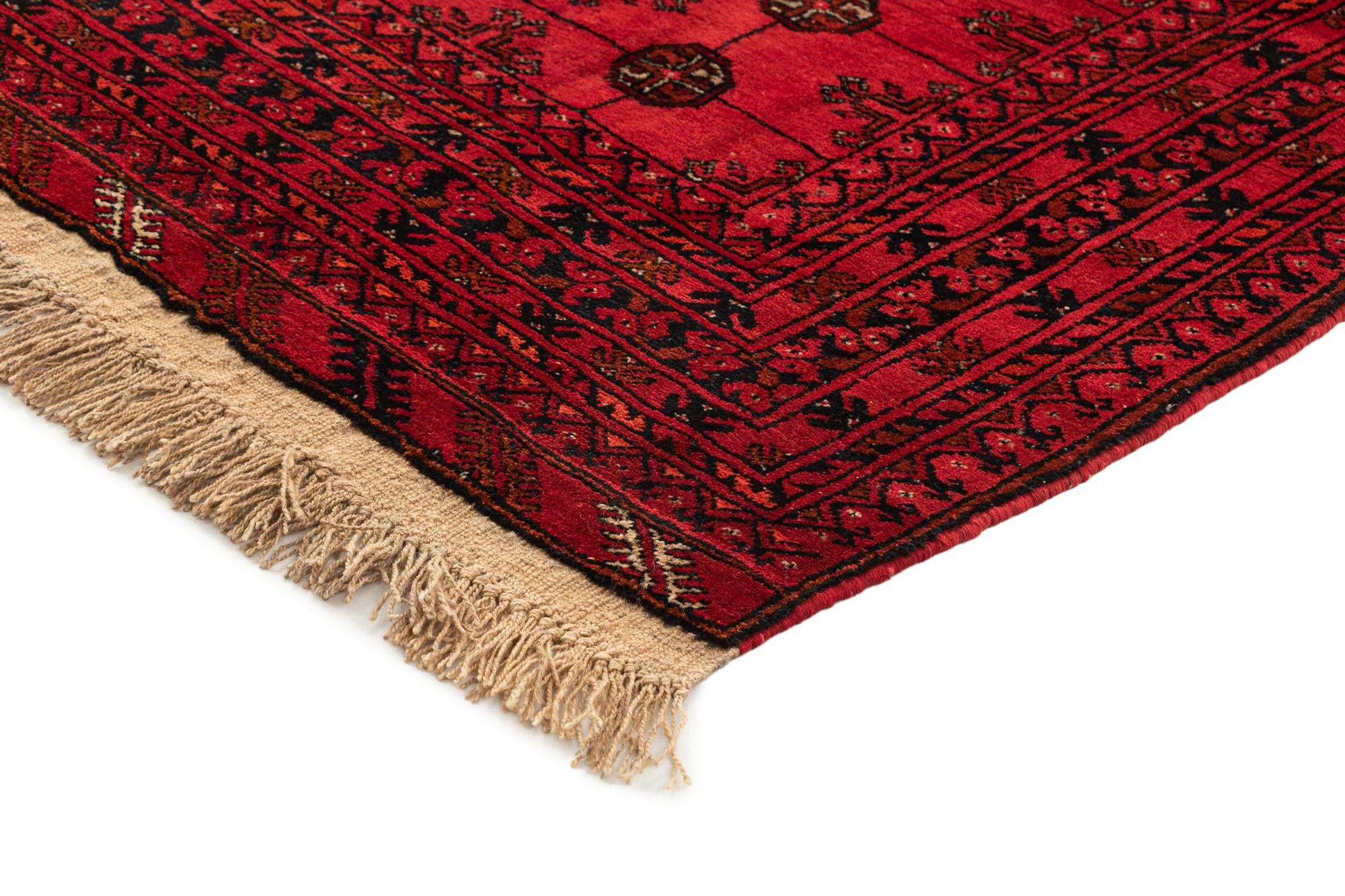 3' 5 x 6' 8 Hand Knotted Afghan Akhche Wool Rug