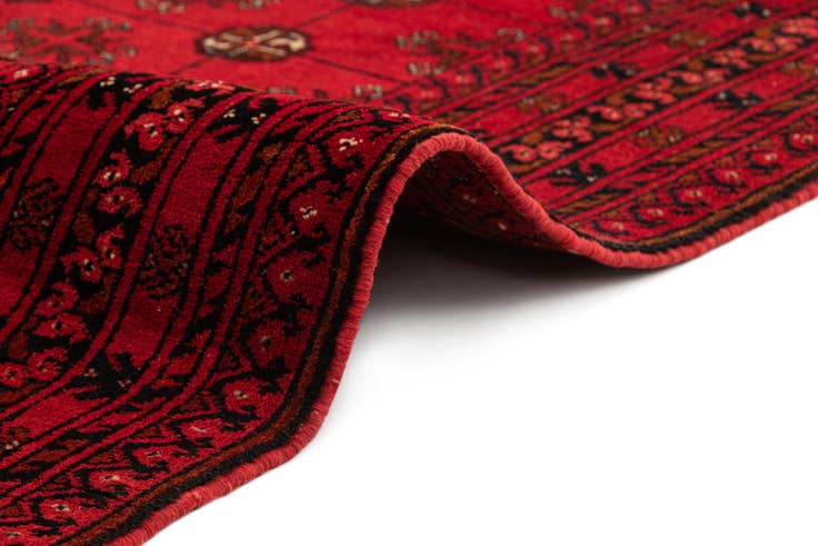 Detail image of 3' 5 x 6' 8 Hand Knotted Afghan Akhche Wool Rug