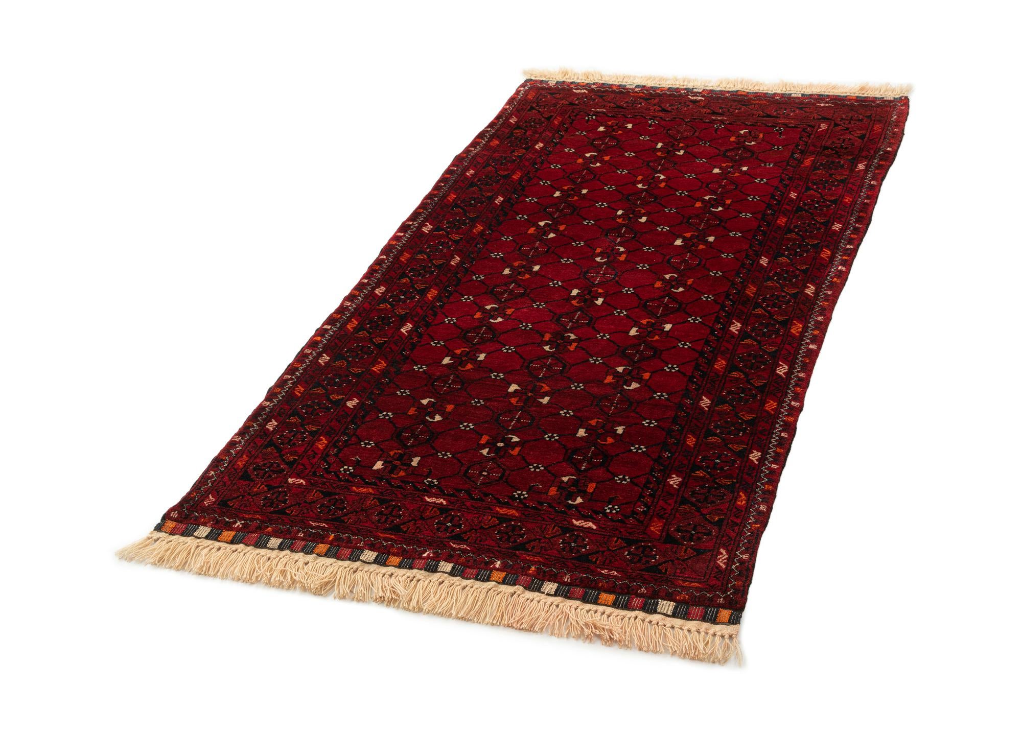 3' 5 x 6' 7 Hand Knotted Afghan Akhche Wool Rug