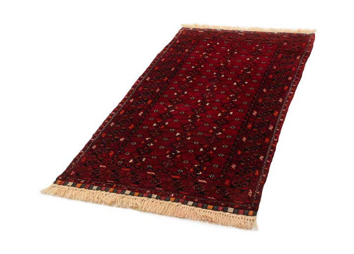 3' 5 x 6' 7 Hand Knotted Afghan Akhche Wool Rug