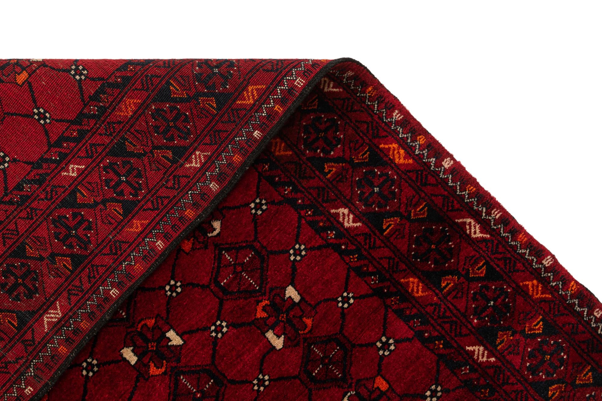 3' 5 x 6' 7 Hand Knotted Afghan Akhche Wool Rug