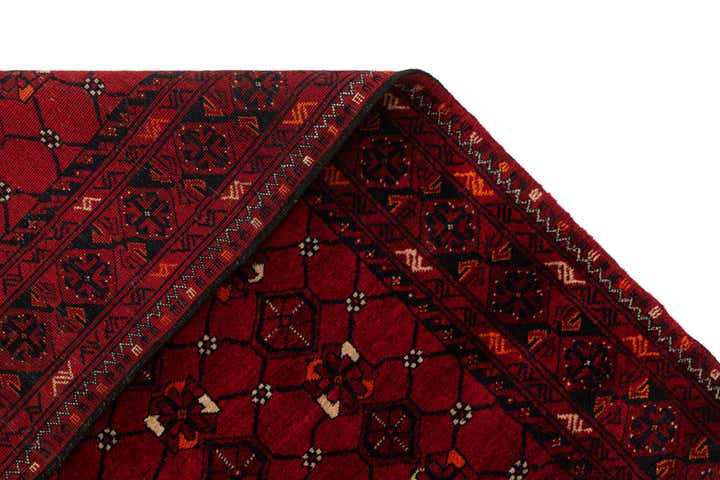 3' 5 x 6' 7 Hand Knotted Afghan Akhche Wool Rug