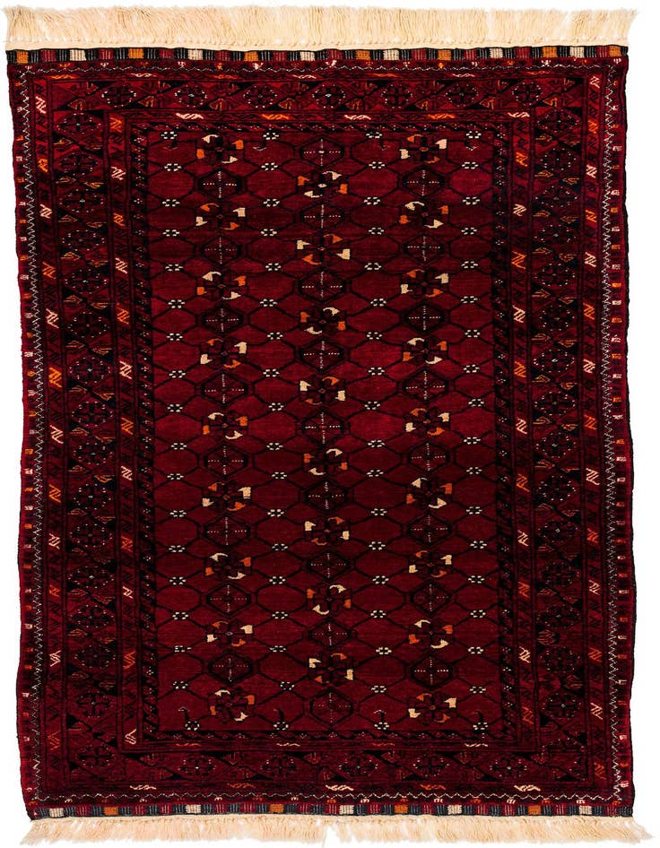 Detail image of 3' 5 x 6' 7 Hand Knotted Afghan Akhche Wool Rug