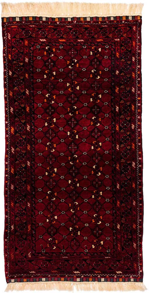 3' 5 x 6' 7 Hand Knotted Afghan Akhche Wool Rug