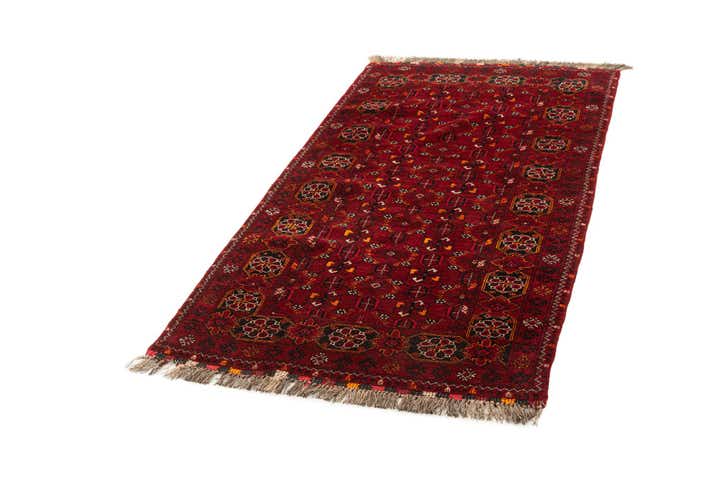 3' 4 x 6' 3 Hand Knotted Afghan Akhche Wool Rug