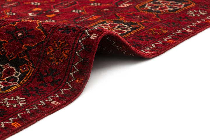 3' 4 x 6' 3 Hand Knotted Afghan Akhche Wool Rug