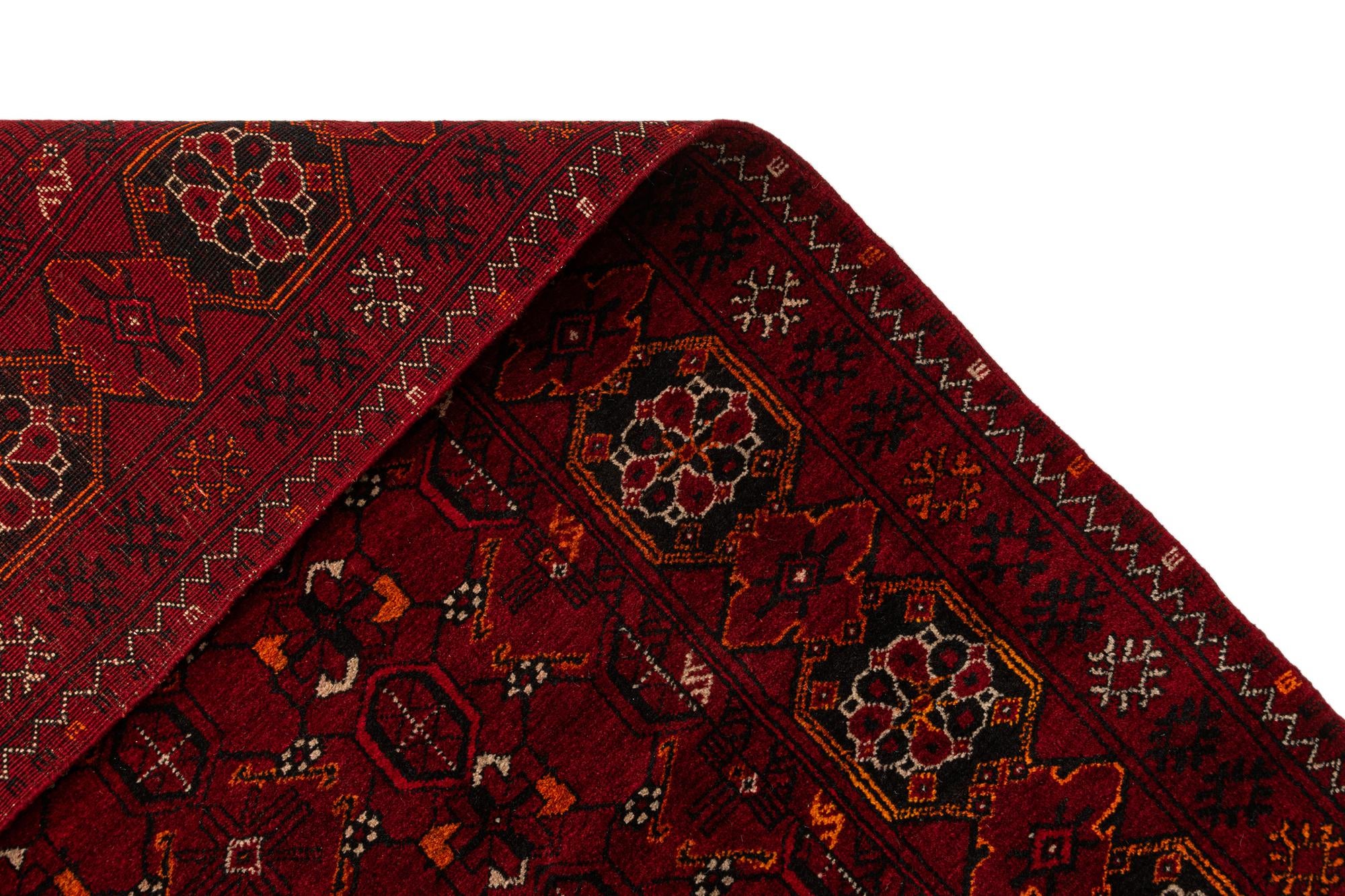 3' 4 x 6' 3 Hand Knotted Afghan Akhche Wool Rug
