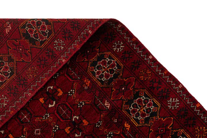 3' 4 x 6' 3 Hand Knotted Afghan Akhche Wool Rug