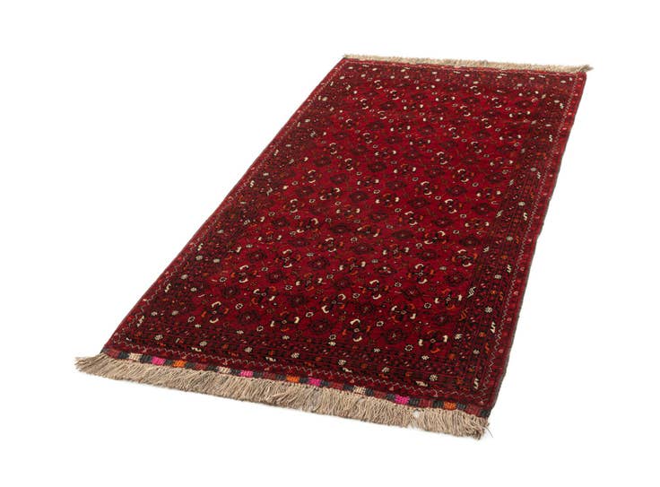 Detail image of 3' 5 x 6' 6 Hand Knotted Afghan Akhche Wool Rug