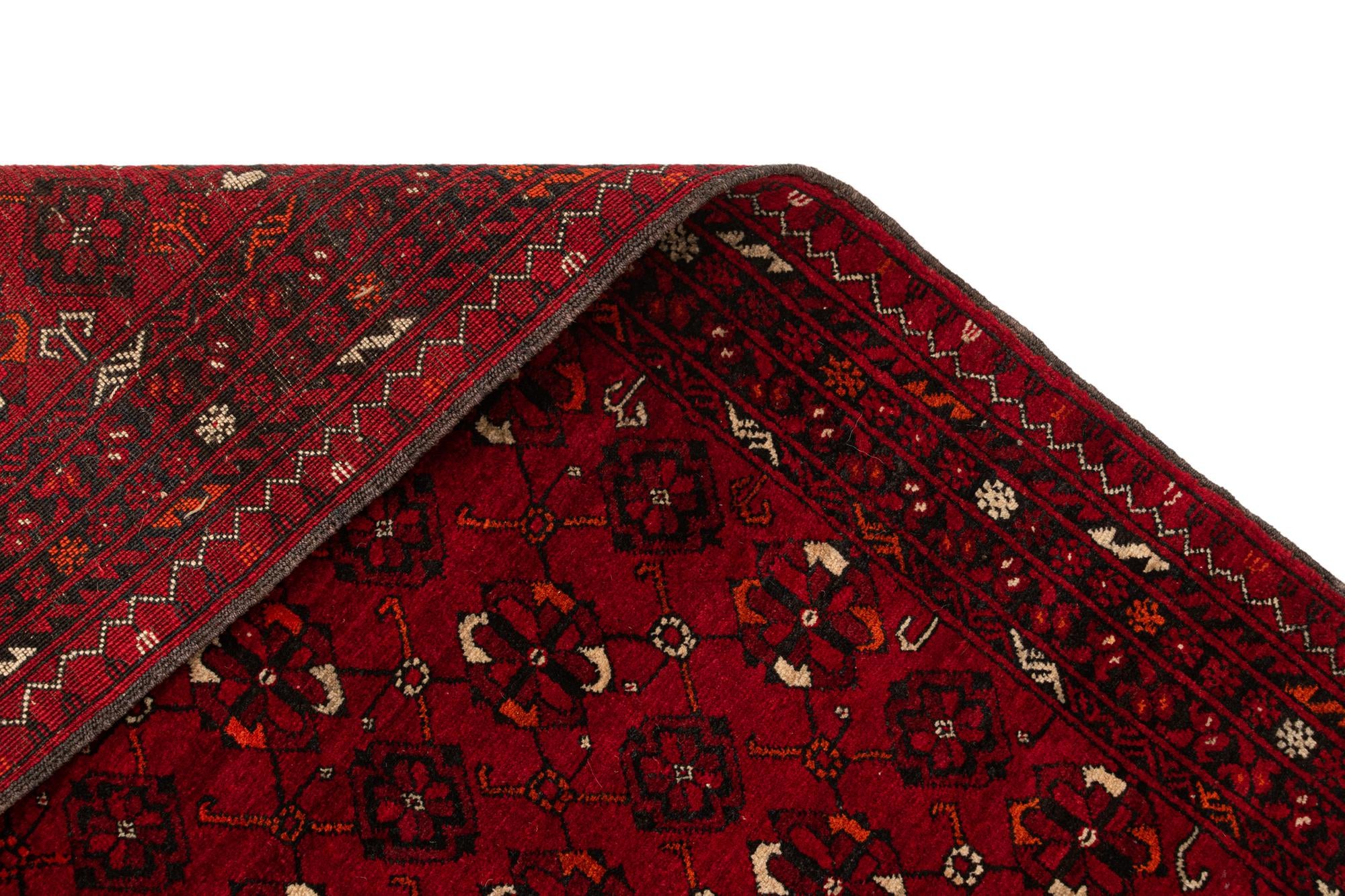 3' 5 x 6' 6 Hand Knotted Afghan Akhche Wool Rug