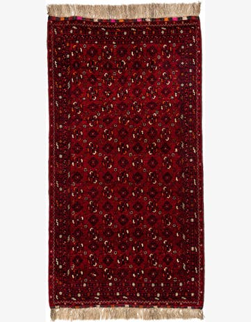 3' 5 x 6' 6 Hand Knotted Afghan Akhche Wool Rug