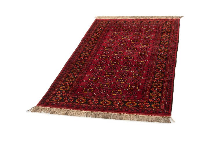 Detail image of 3' 6 x 5' 10 Hand Knotted Afghan Akhche Wool Rug