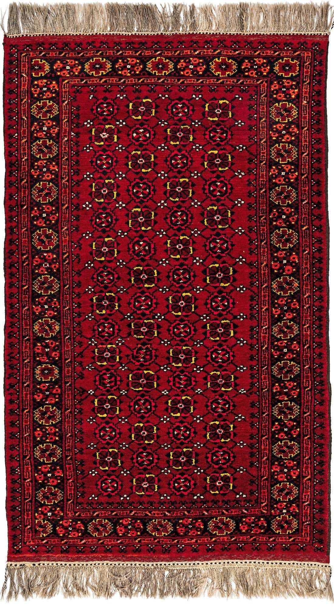 3' 6 x 5' 10 Hand Knotted Afghan Akhche Wool Rug