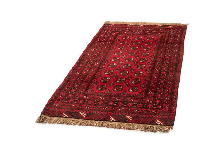 3' 4 x 6' 1 Hand Knotted Afghan Akhche Wool Rug