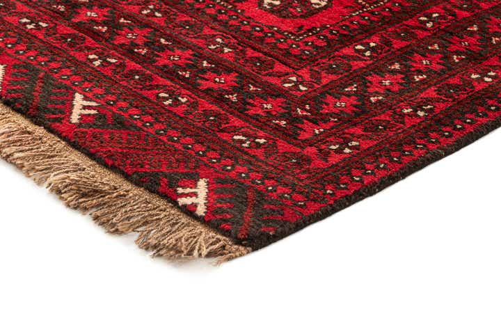 3' 4 x 6' 1 Hand Knotted Afghan Akhche Wool Rug