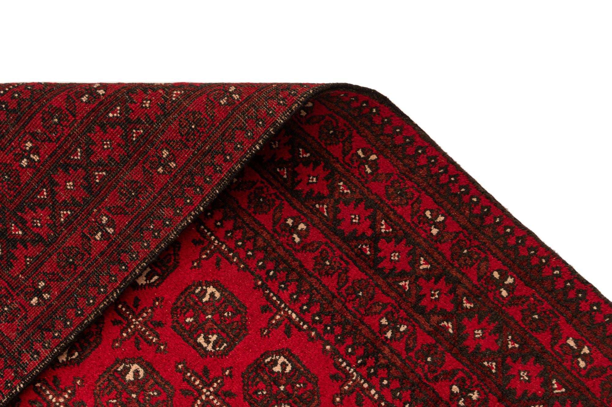 3' 4 x 6' 1 Hand Knotted Afghan Akhche Wool Rug