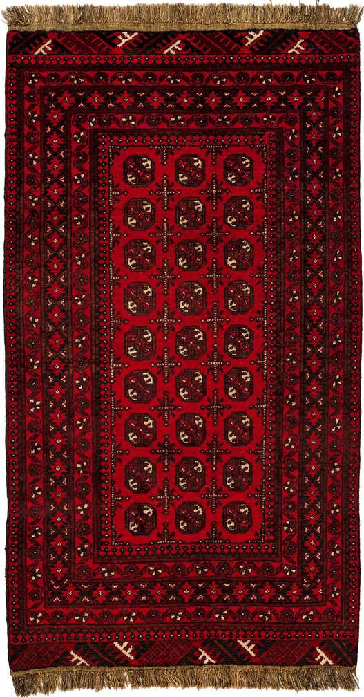 3' 4 x 6' 1 Hand Knotted Afghan Akhche Wool Rug
