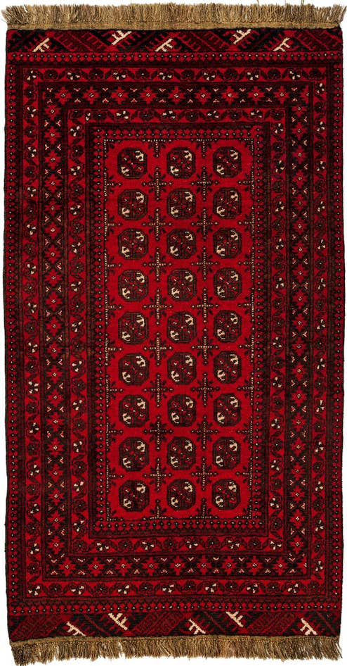 Detail image of 3' 4 x 6' 1 Hand Knotted Afghan Akhche Wool Rug