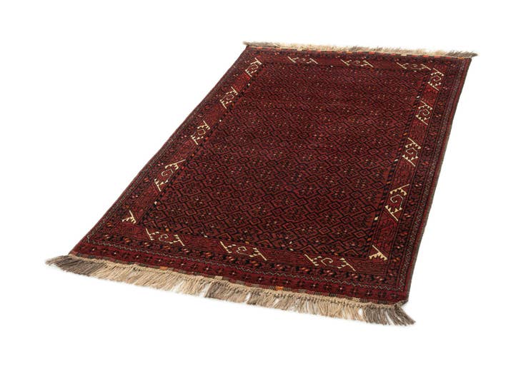 Detail image of 3' 8 x 5' 8 Hand Knotted Afghan Akhche Wool Rug