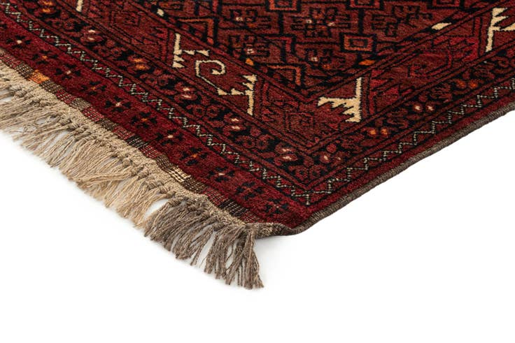 Detail image of 3' 8 x 5' 8 Hand Knotted Afghan Akhche Wool Rug