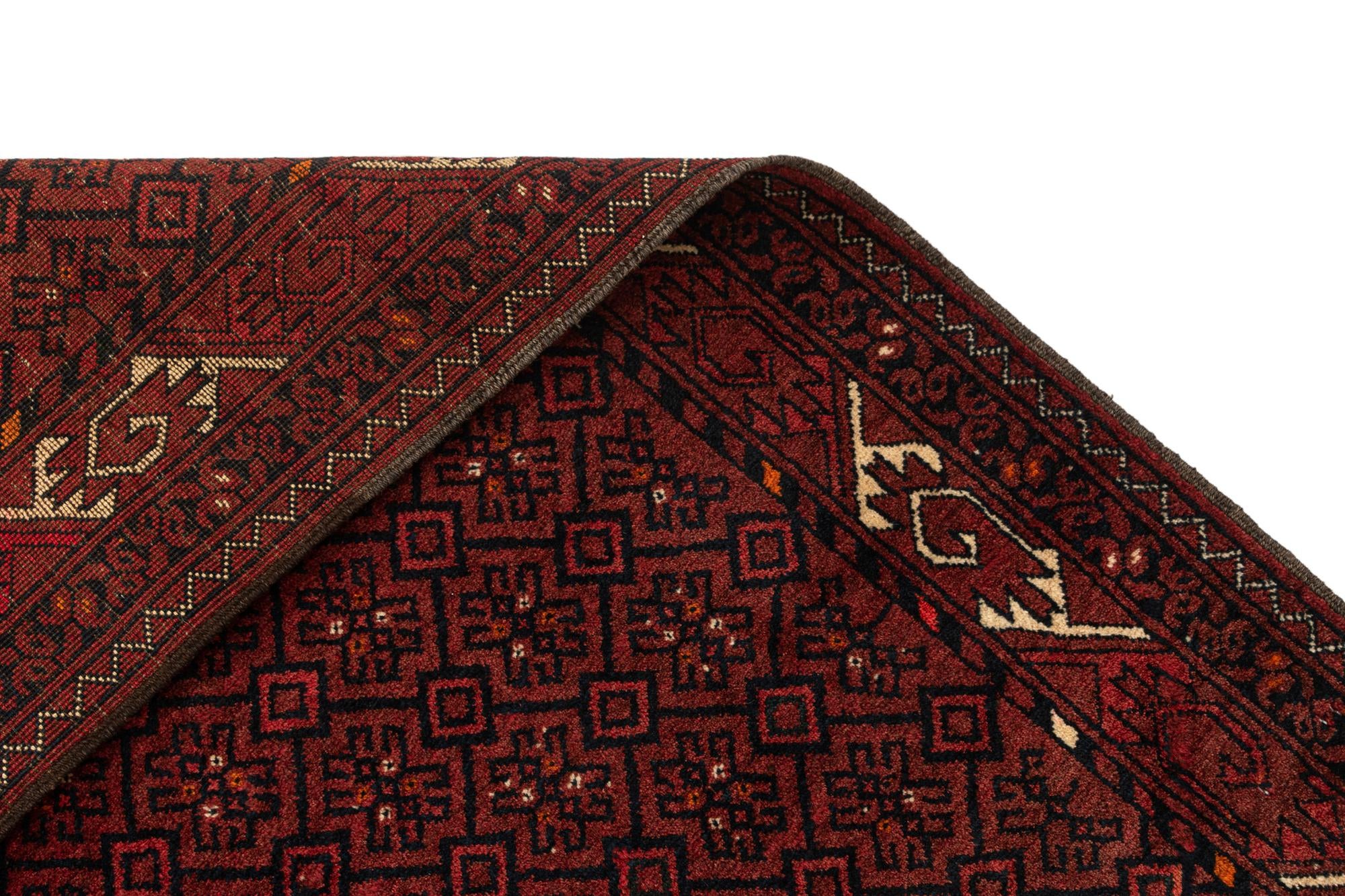 3' 8 x 5' 8 Hand Knotted Afghan Akhche Wool Rug