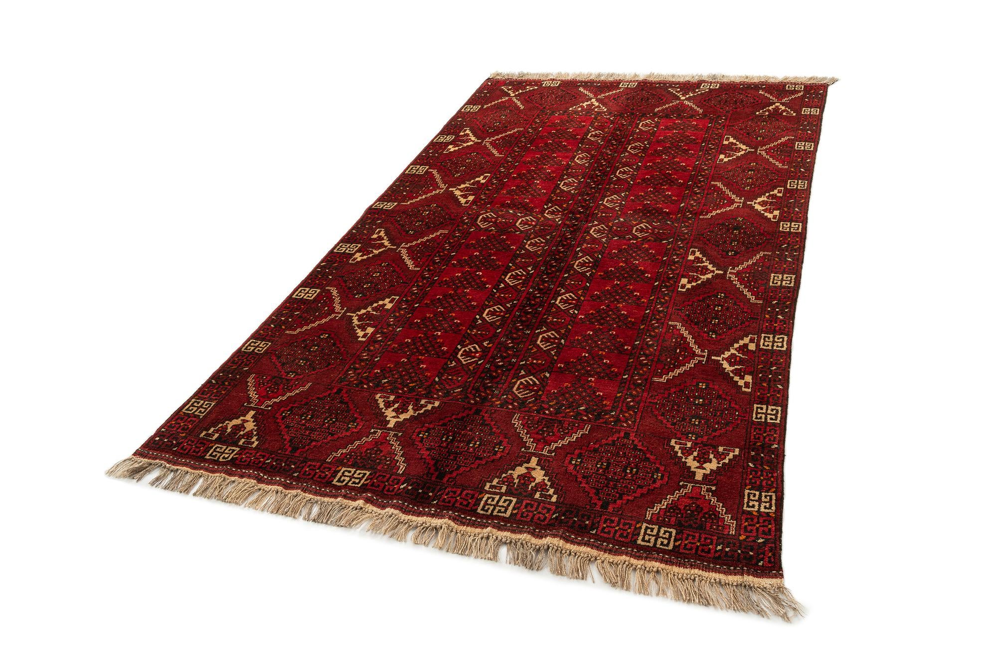 5' x 8' 5 Hand Knotted Afghan Akhche Wool Rug