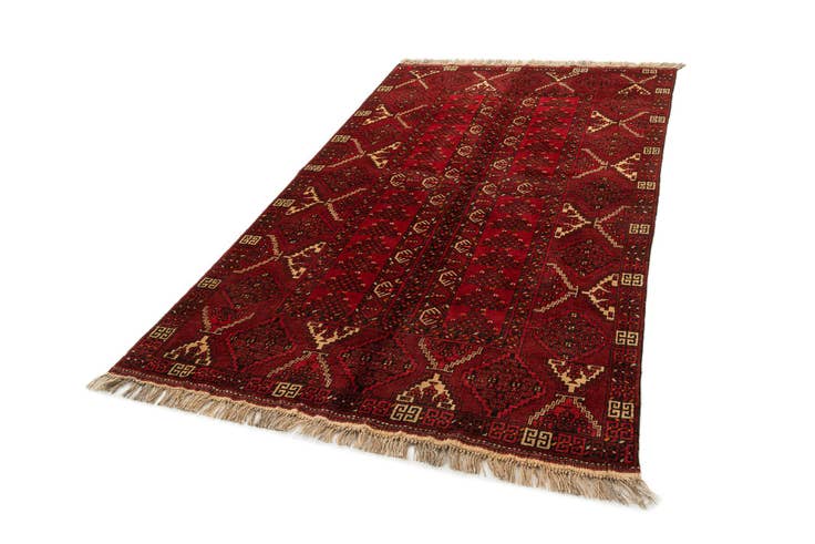 Detail image of 5' x 8' 5 Hand Knotted Afghan Akhche Wool Rug