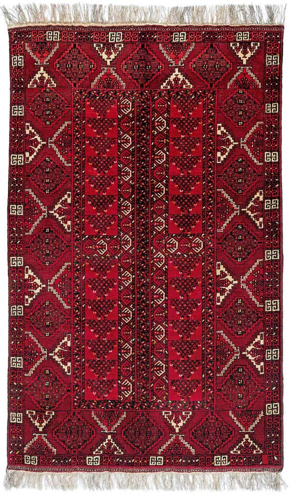5' x 8' 5 Hand Knotted Afghan Akhche Wool Rug