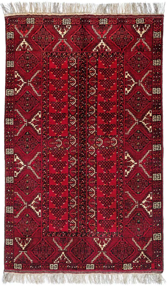 Detail image of 5' x 8' 5 Hand Knotted Afghan Akhche Wool Rug