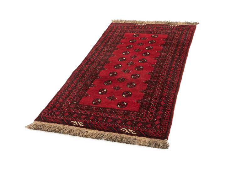 3' 4 x 6' 5 Hand Knotted Afghan Akhche Wool Rug