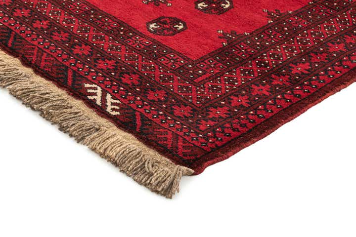 3' 4 x 6' 5 Hand Knotted Afghan Akhche Wool Rug