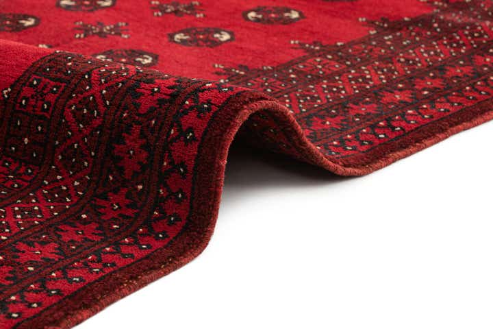 3' 4 x 6' 5 Hand Knotted Afghan Akhche Wool Rug