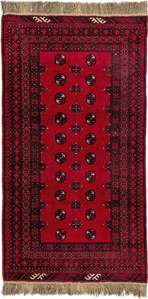3' 4 x 6' 5 Hand Knotted Afghan Akhche Wool Rug