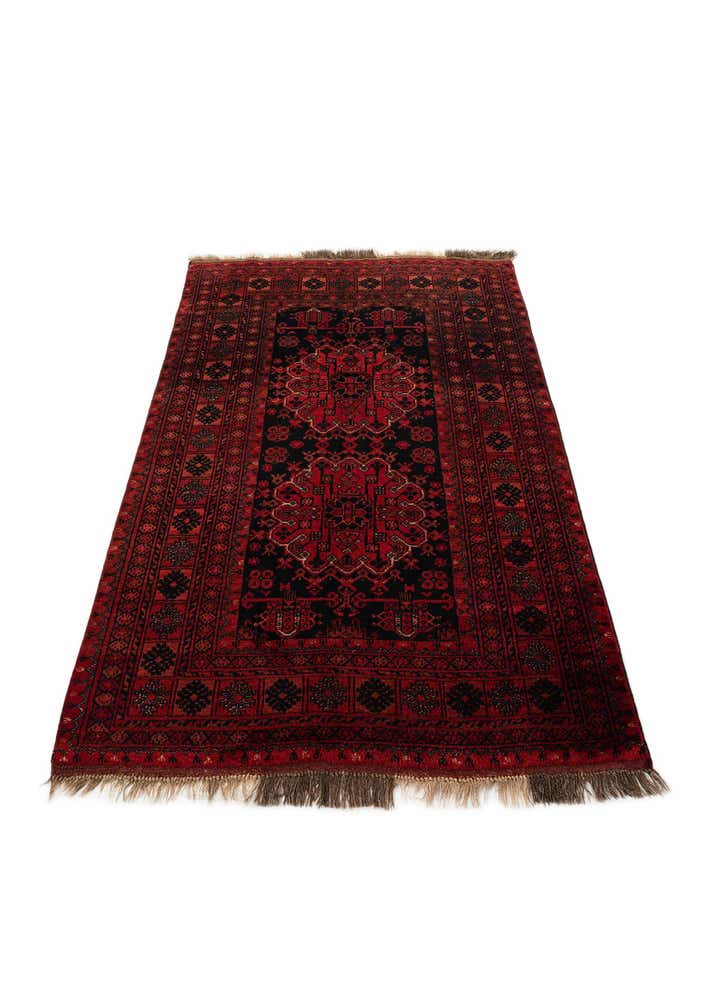 4' 4 x 6' Hand Knotted Afghan Akhche Wool Rug